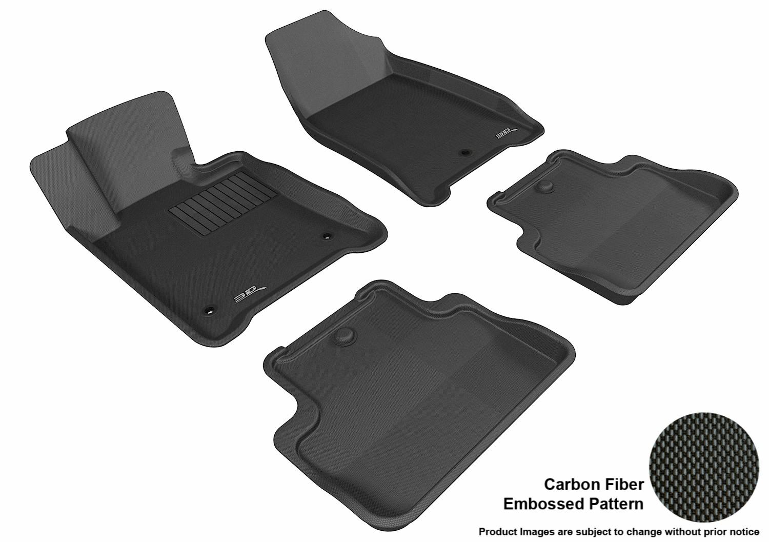Black Nylon Floor Mats For 2004-2008 Acura TL 4DR – 4-Piece Set, Non-Slip With TYPES Emblem